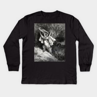 Puss In Boots - Gustave Dore Kids Long Sleeve T-Shirt